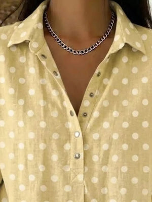 Full Size Polka Dot Short Sleeve Shirt Plus Size, view 13