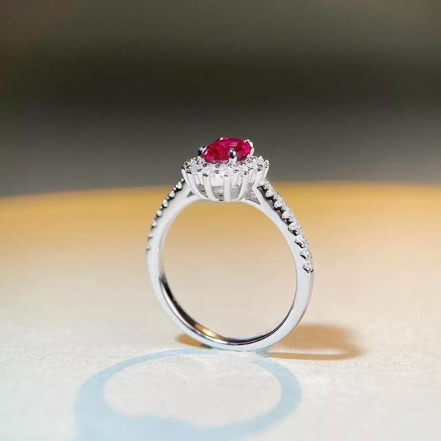 925 sterling silver,Zircon Care instructions: Avoid wearing during exercise, as ring in Deep Rose with fitted silhouette