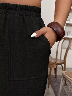 oatmeal wide-leg pants
