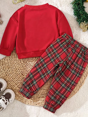 classic pajama set in black with crew neck