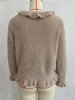 Khaki Color regular cardigan with collared