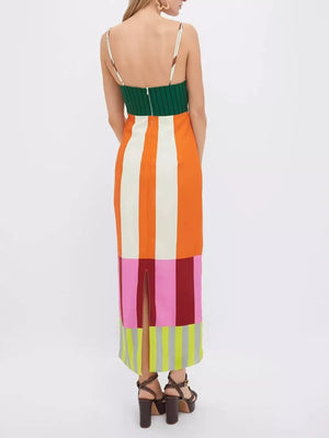 Tangerine midi dress with midi and pullover