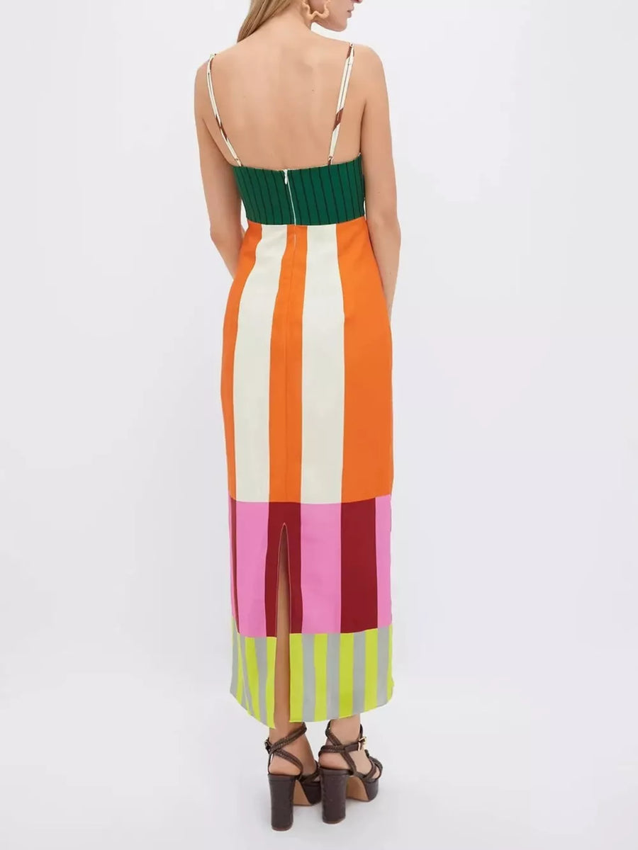 Tangerine midi dress with midi and pullover