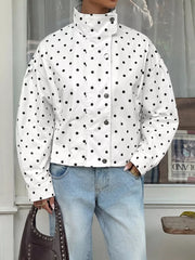 100% polyester Care instructions: Machine wash cold windbreaker in White with relaxed silhouette
