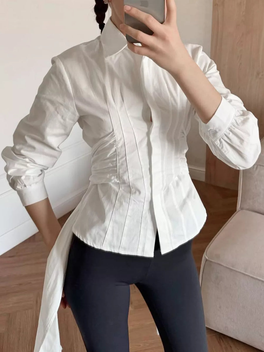 100% cotton Care instructions: Machine wash cold button-up shirt in White with slim silhouette