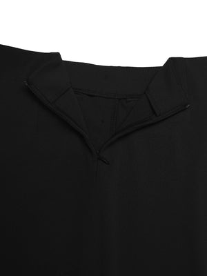 Black midi skirt with a zipper closure and waistband detail