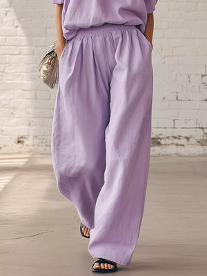 resort two-piece set in Lavender with halter