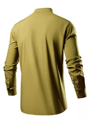 White Button-down Slim Fit Long-sleeve Top