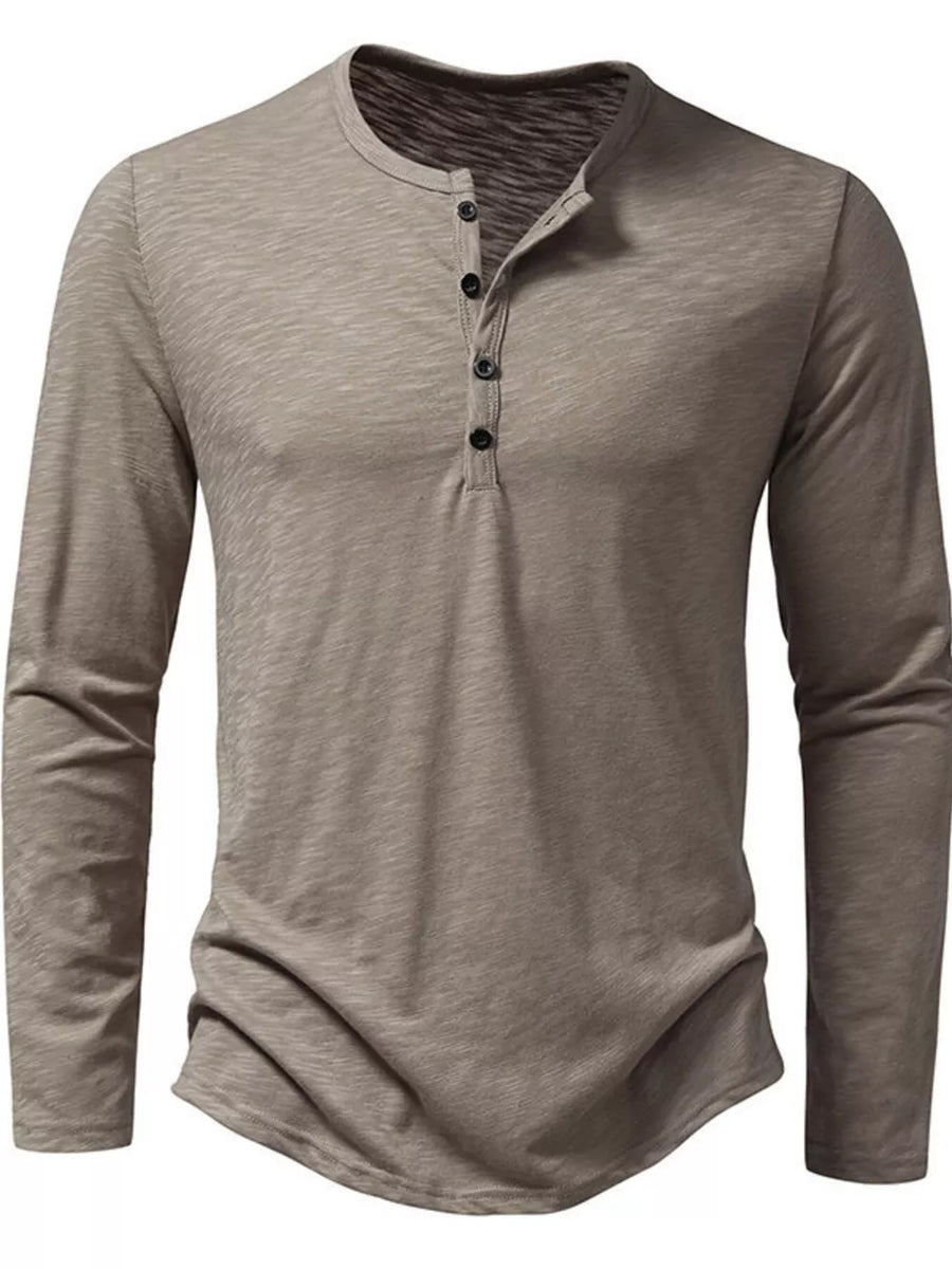 Men's Long Sleeve Henley T-shirt, view 18