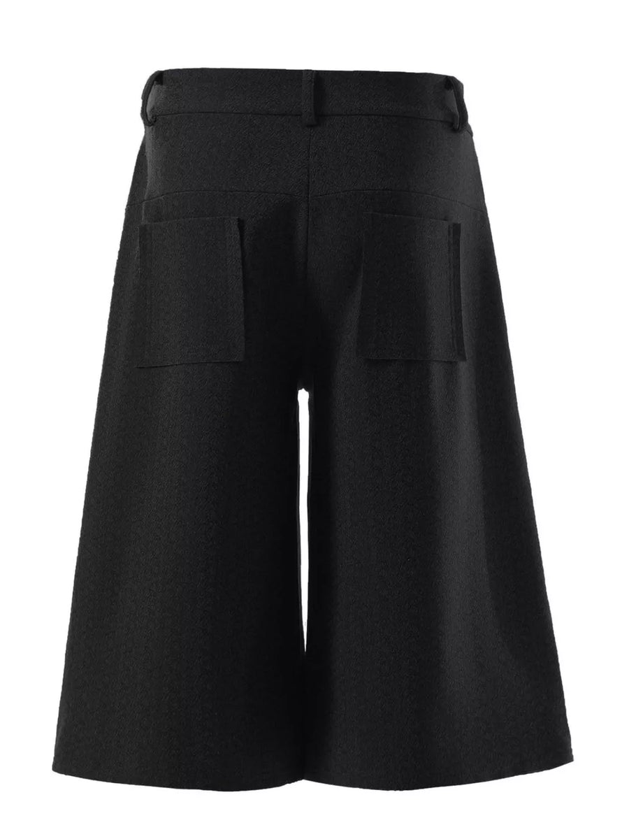 Dark Gray with Men's Wide Leg Capris