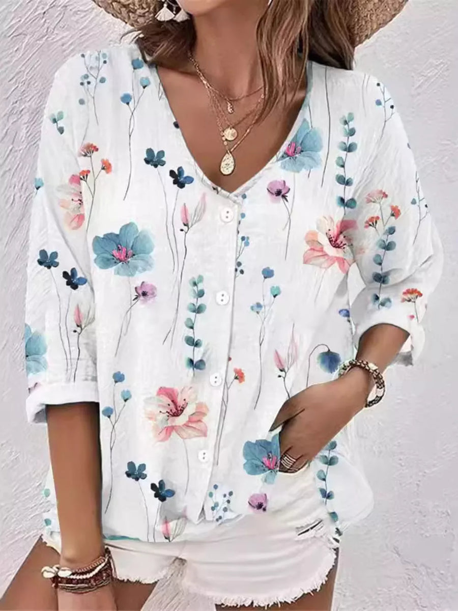 Khaki button-down shirt
