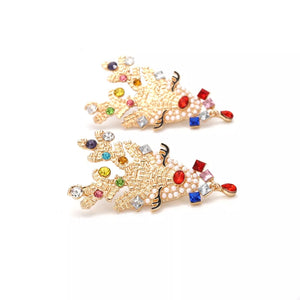 red earrings featuring rhinestone embellishment and novelty