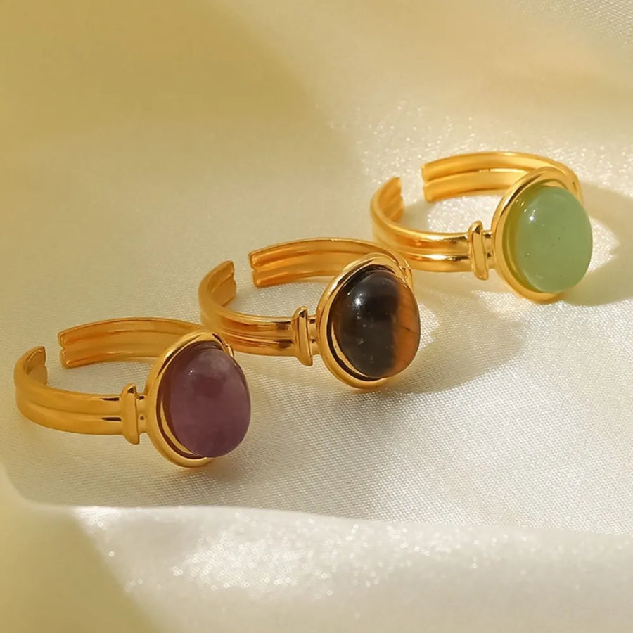 deep purple ring featuring natural stone and striped