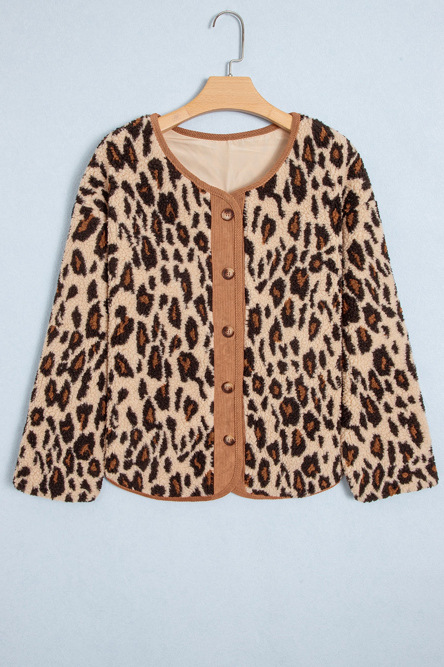 modern jacket in dark brown with v-neck