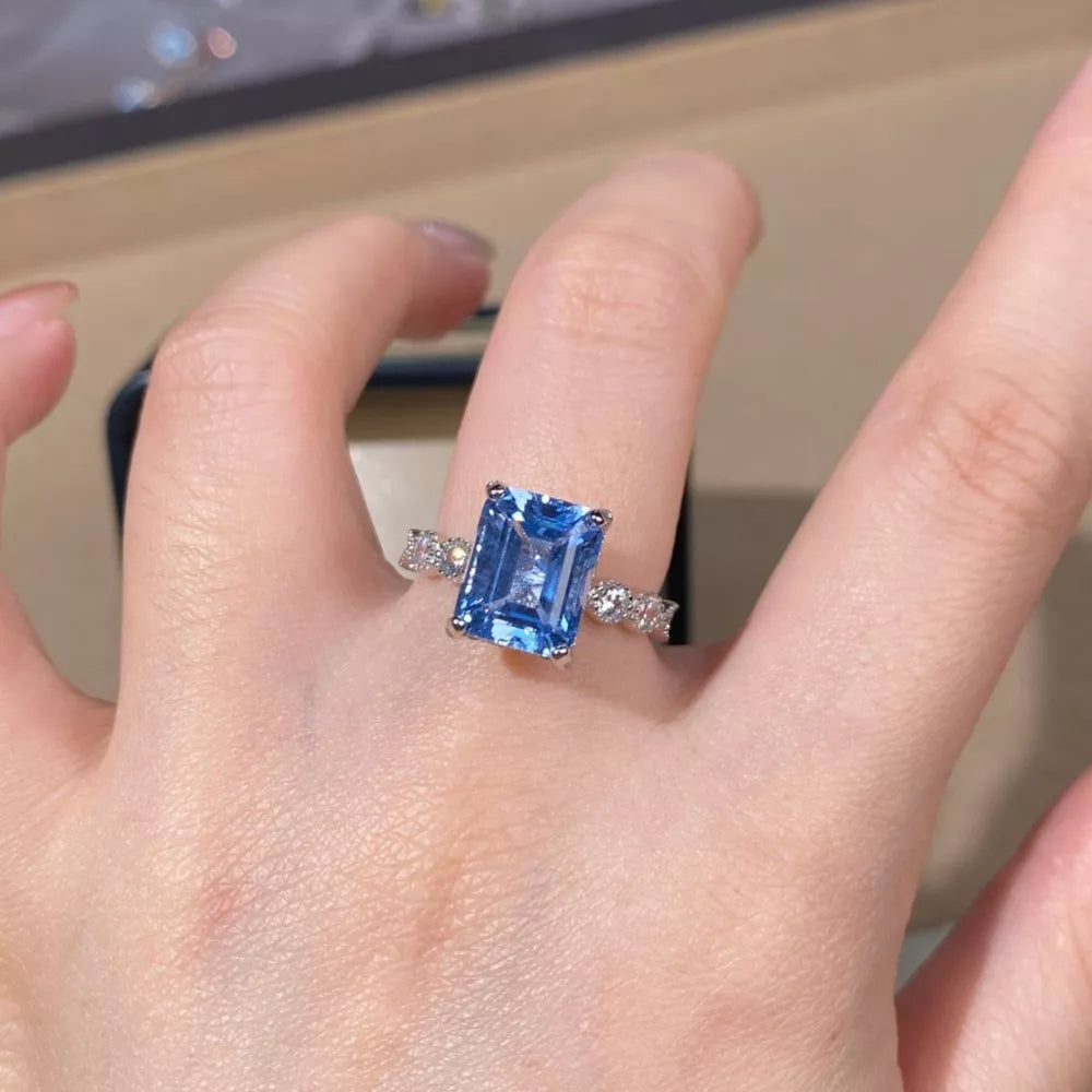 sky blue ring with geometric and not applicable