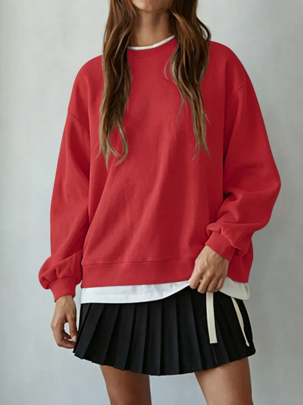 Big Red-spot sweatshirt with hip-length and pullover
