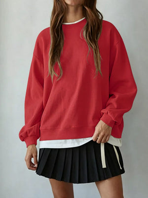 Big Red-spot sweatshirt with hip-length and pullover