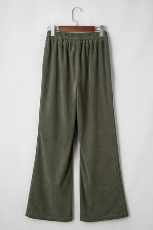 Drawstring Corduroy Wide Leg Pants option 6