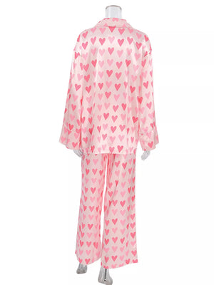 light pink pajama set with pocketed and long sleeve