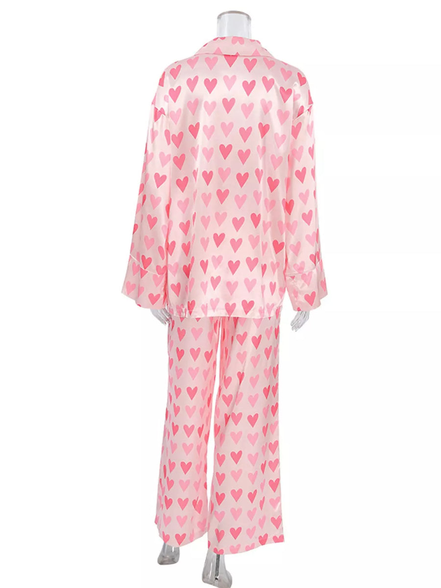 light pink pajama set with pocketed and long sleeve