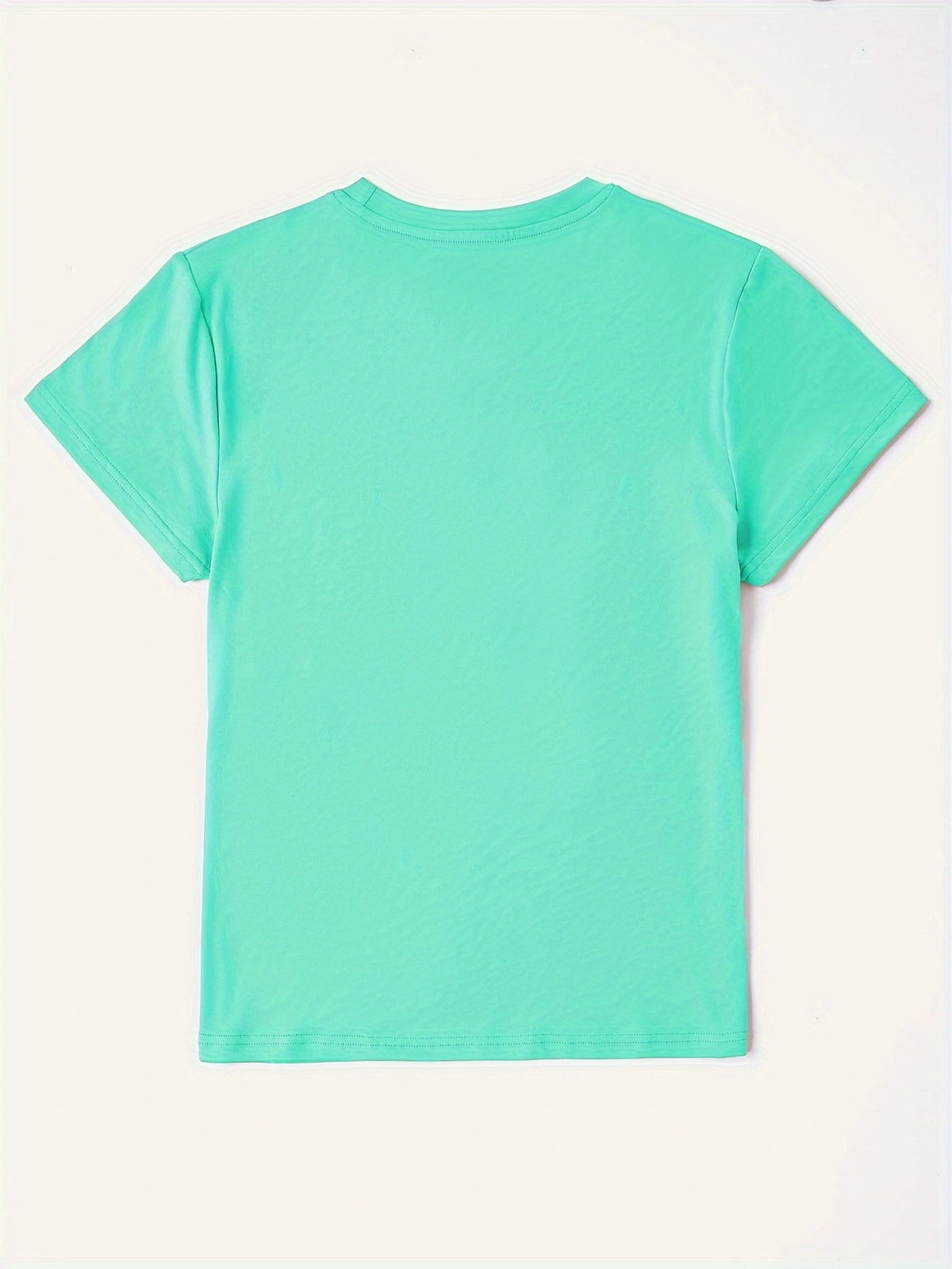 Aqua textured graphic t-shirt with crew neck and short sleeves.