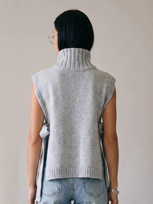 100% polyester Care instructions: Machine wash cold sweater vest in Gray with regular silhouette