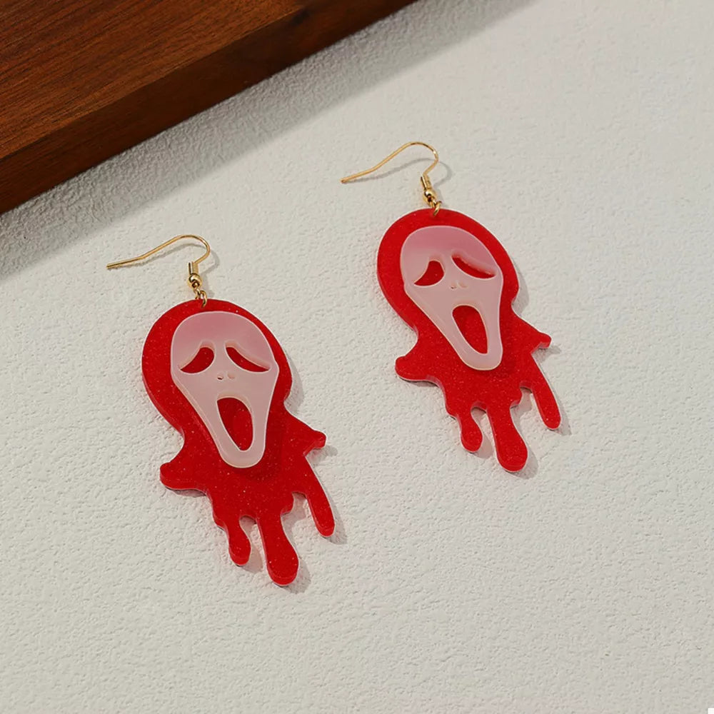 18K Gold-Plated, Alloy, Acrylic Care instructions: Avoid wearing during exercise earrings in Red with dangle silhouette
