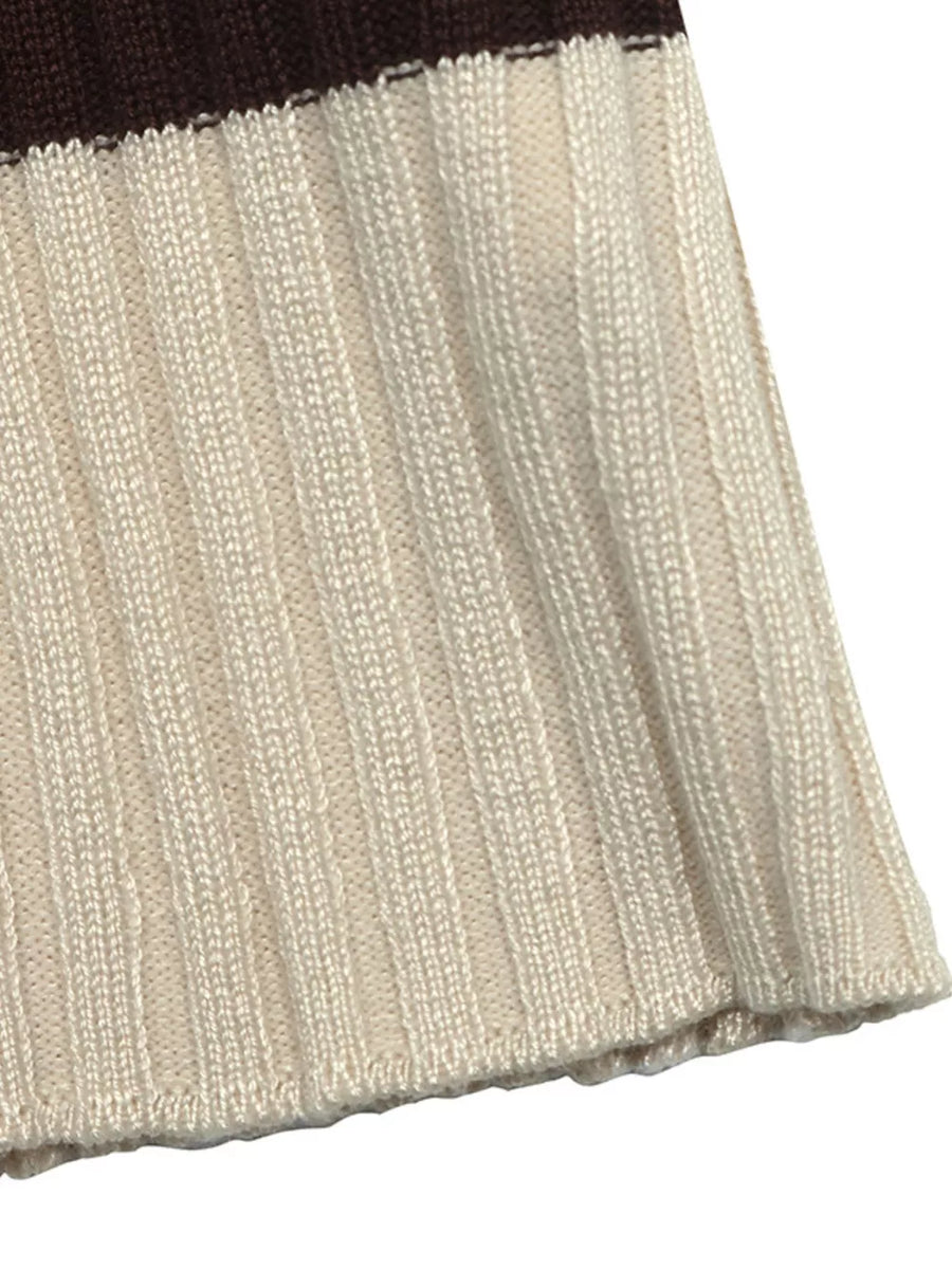 Striped Ribbed Knit Long Sleeve Sweater option 8