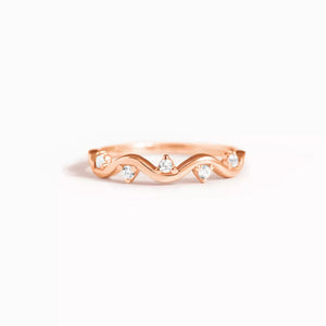 clear ring with wave design and none