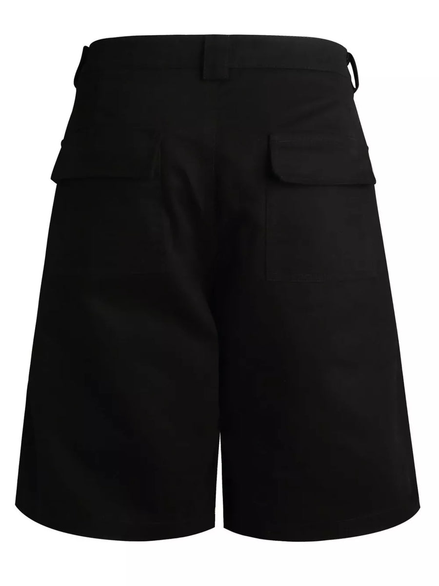 Black Men's Zipper Detail Wide Leg Capris