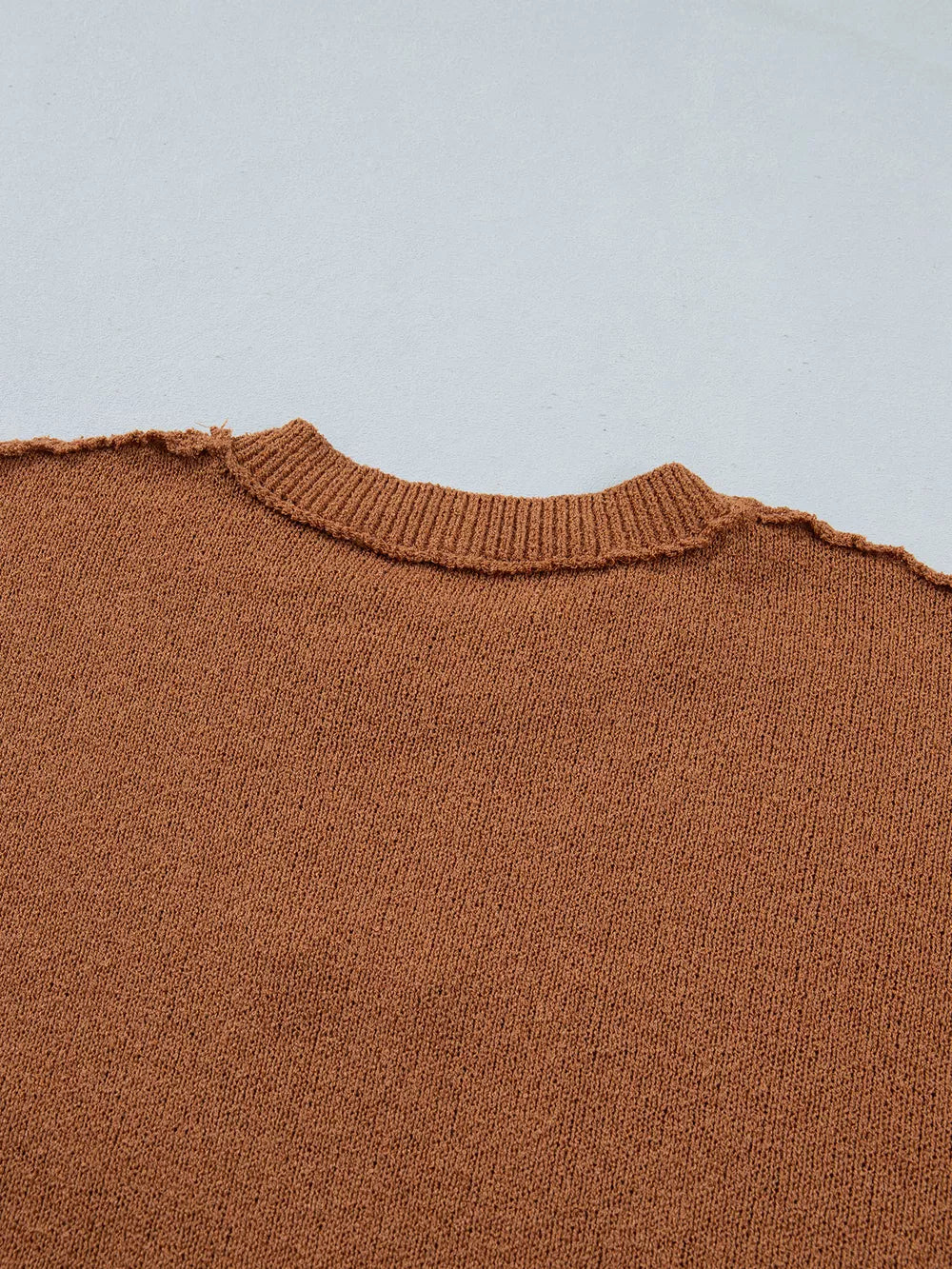 rust oversized pullover sweater with crew neck