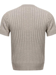 White with Men's Short Sleeve Ribbed Henley Top