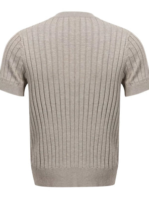 White with Men's Short Sleeve Ribbed Henley Top