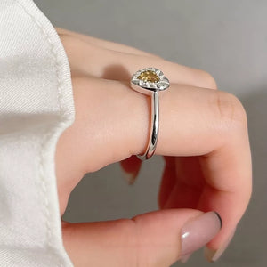 925 sterling silver,Zircon Care instructions: Avoid wearing during exercise, as ring in Yellow with fitted silhouette