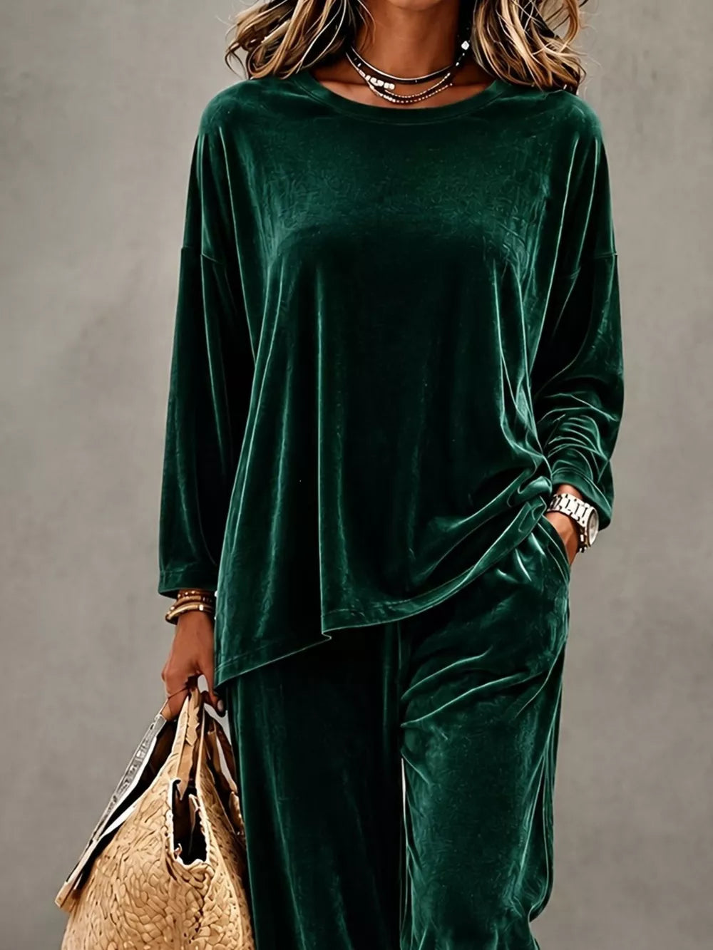 top and pants set in Black