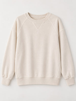 Apricot sweatshirt with seam detail and raglan sleeve
