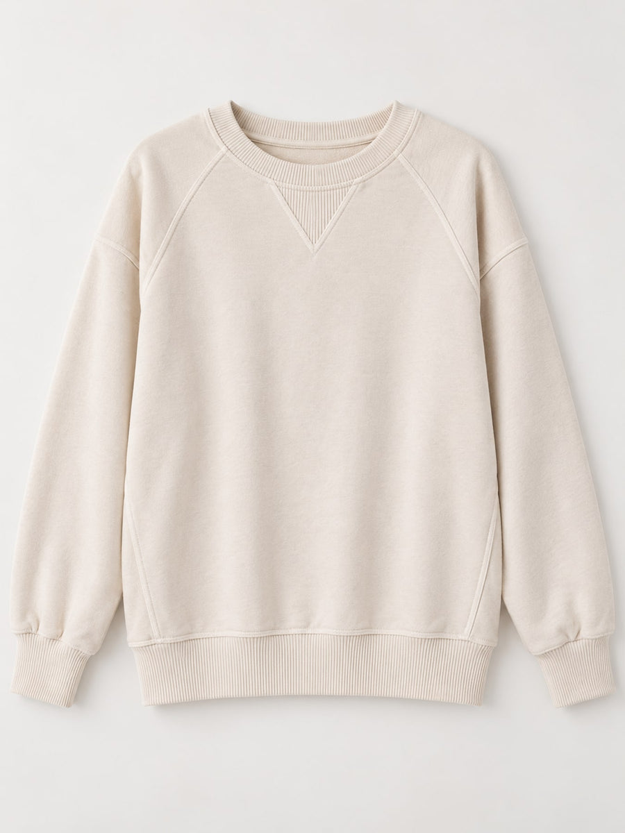 Apricot sweatshirt with seam detail and raglan sleeve
