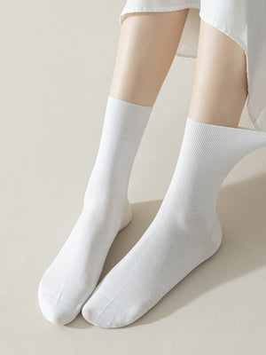 Lightweight Solid Color Socks in Yellow with elastic cuff