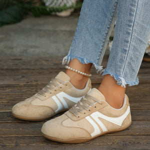sneakers featuring color-block in beige with PU Leather,Rubber Imported Size &amp texture