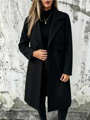 classic overcoat in Dark Brown with notch lapel