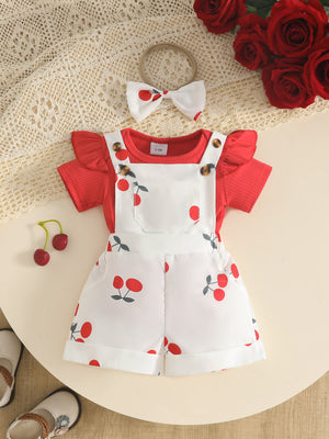 hot pink overalls with pocketed and short sleeve