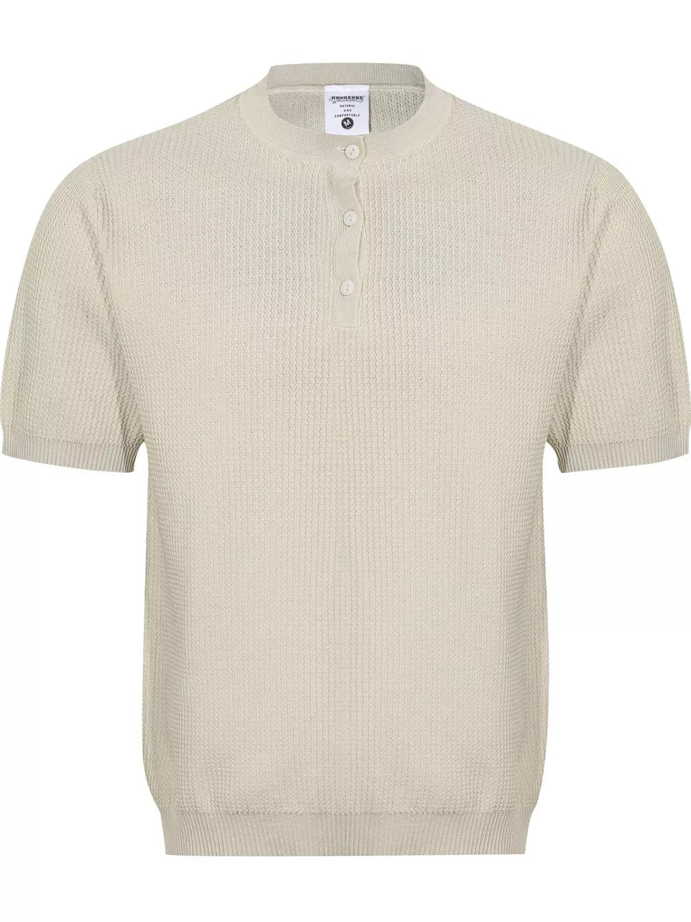 Grey Men's Textured Knit Henley Top