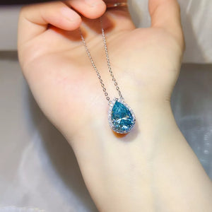 5 Carat Sterling Silver Teardrop Moissanite Necklace option 4