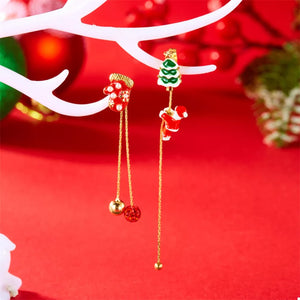 gold earrings featuring drop design and novelty