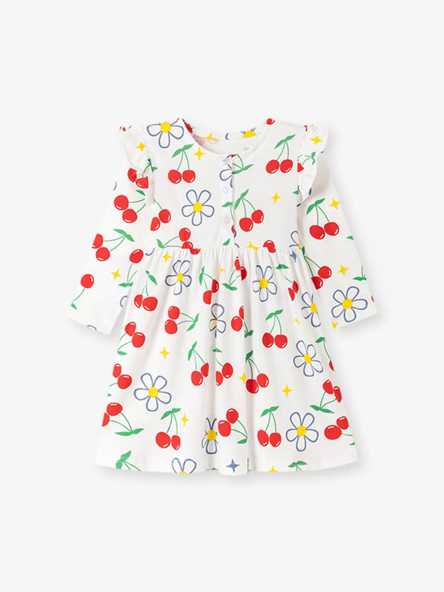 Ivory A-line dress with mini and button-front