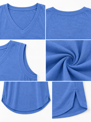 Magenta tank top with hip-length and pullover