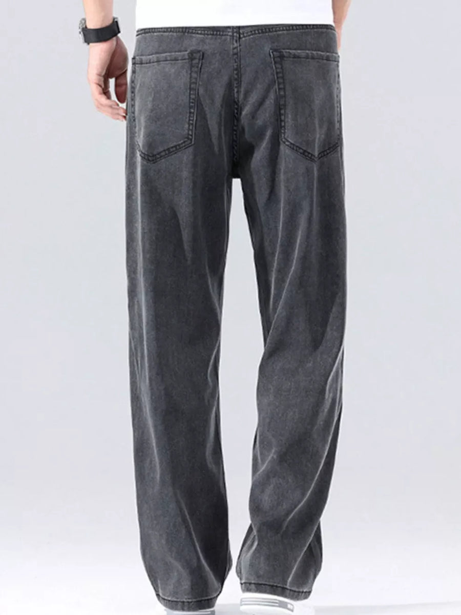 Light Men's Loose Fit Washed Jeans