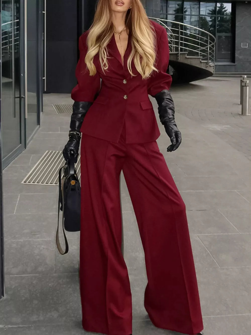 Wine Red Two-Piece Sets