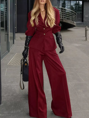 Wine Red Two-Piece Sets