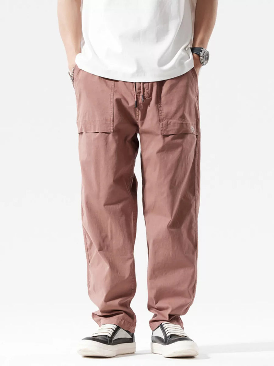 Black Men's Casual Cargo Pants Plus Size